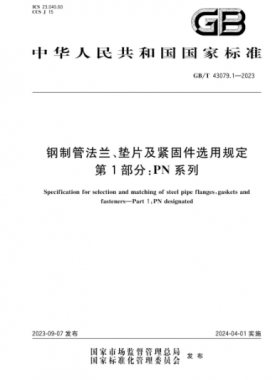 鋼制管法蘭、墊片及緊固件選用規(guī)定 第1部分：PN系列國標(biāo)/T 43079.1-2023